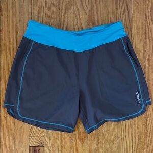 Reebok Charcoal and Teal Running Shorts